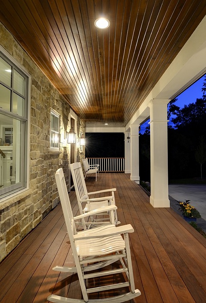 front porch at night