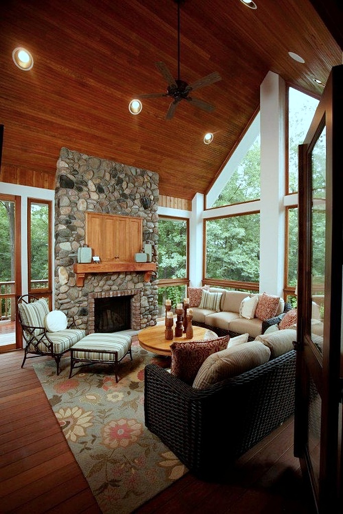 rustic screened porch
