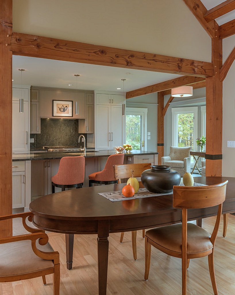 rustic dining and kitchen area