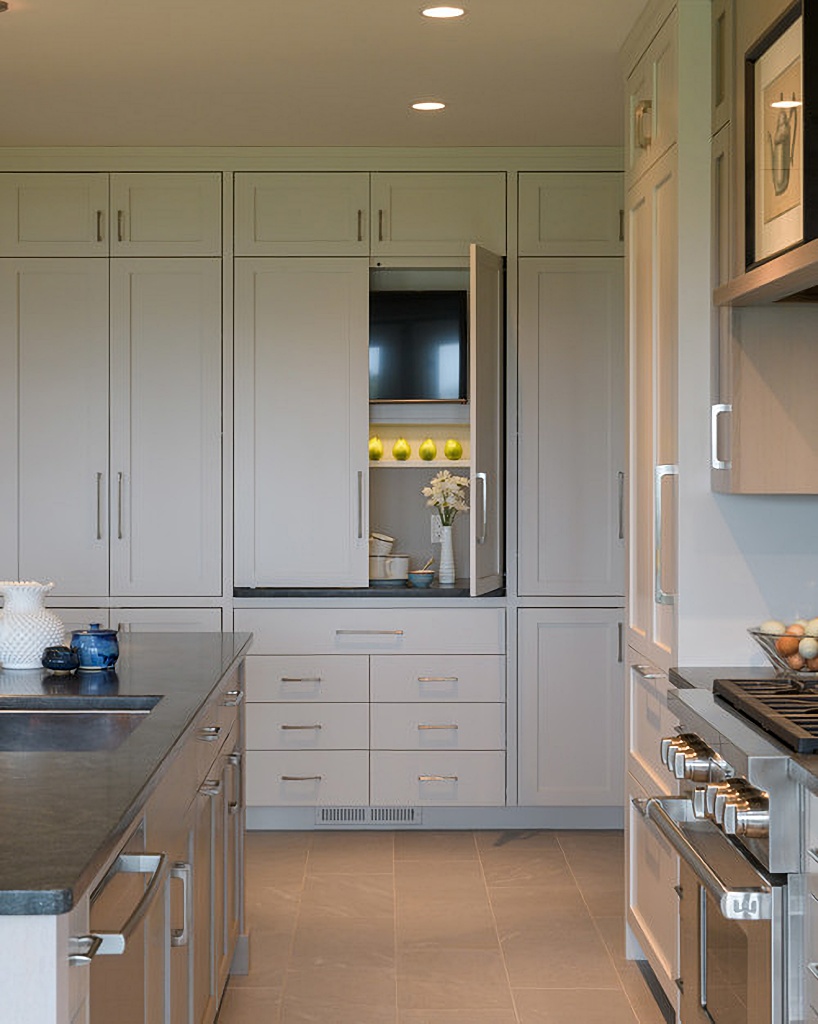 shaker kitchen cabinets in open kitchen
