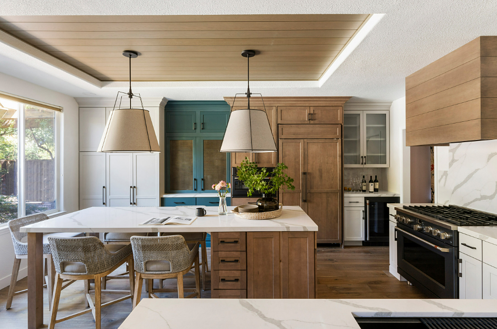 tri-colored kitchen with organic appeal
