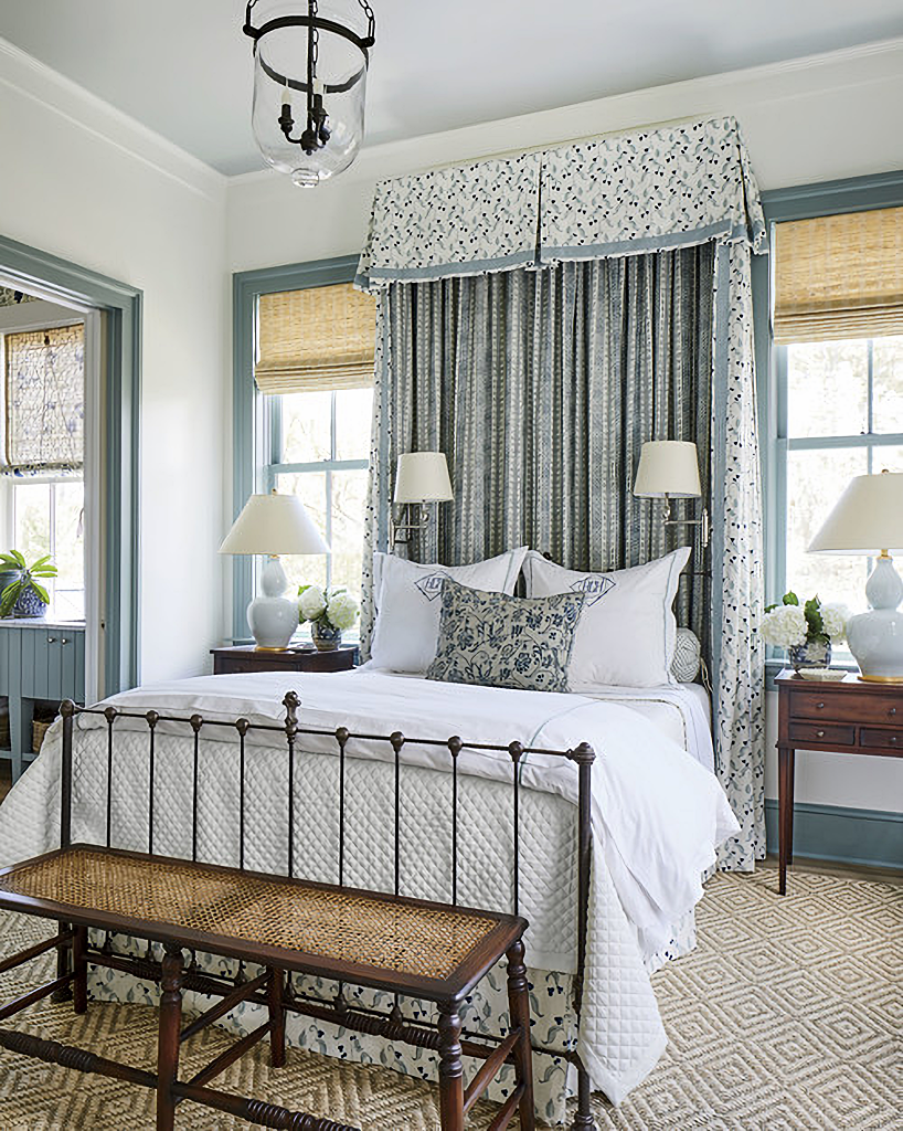 English style bedroom with painted trim