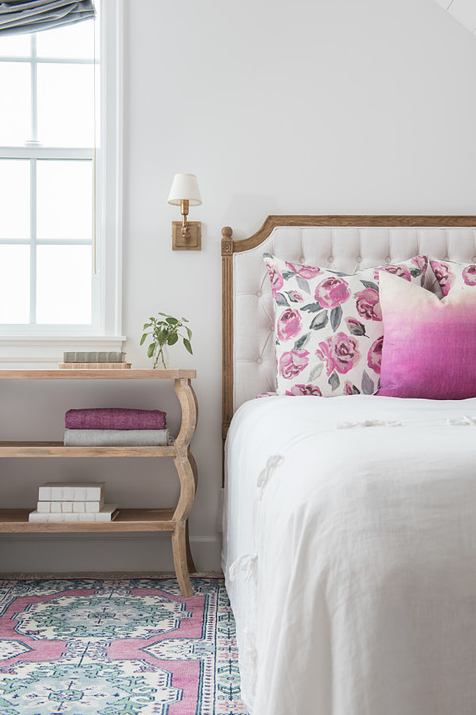 dusty jewel tones in cozy bedroom