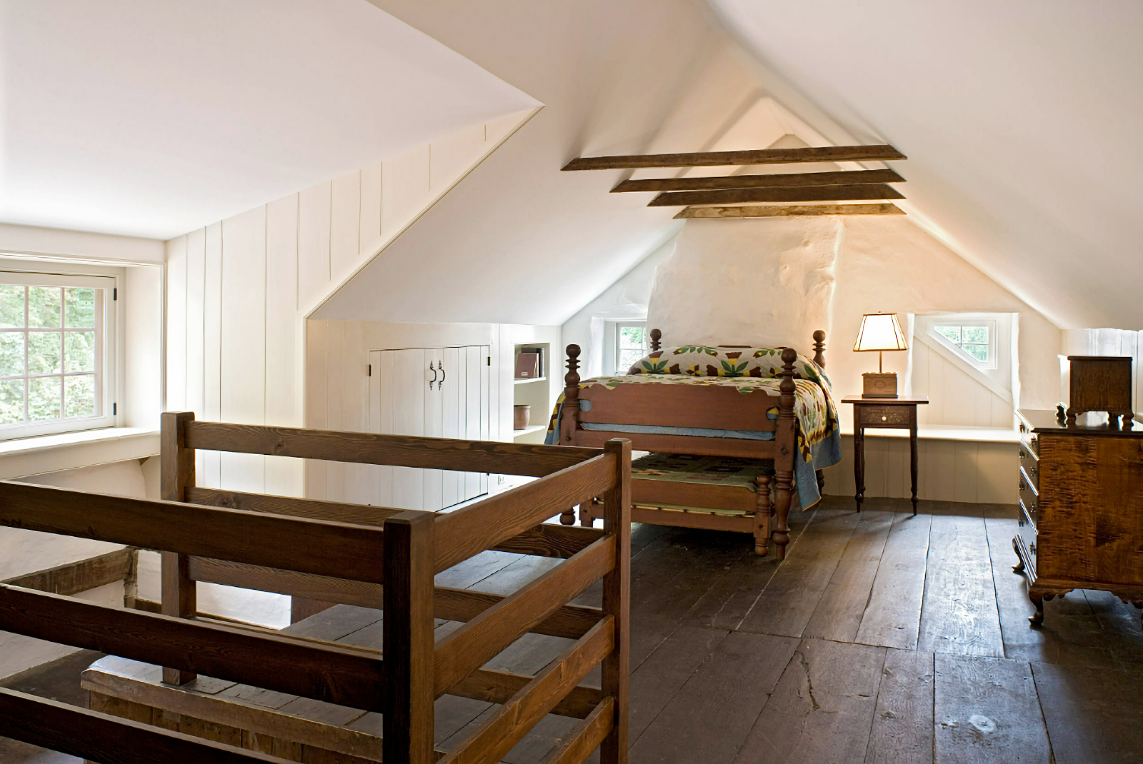 under-the-eaves bedroom in Colonial style