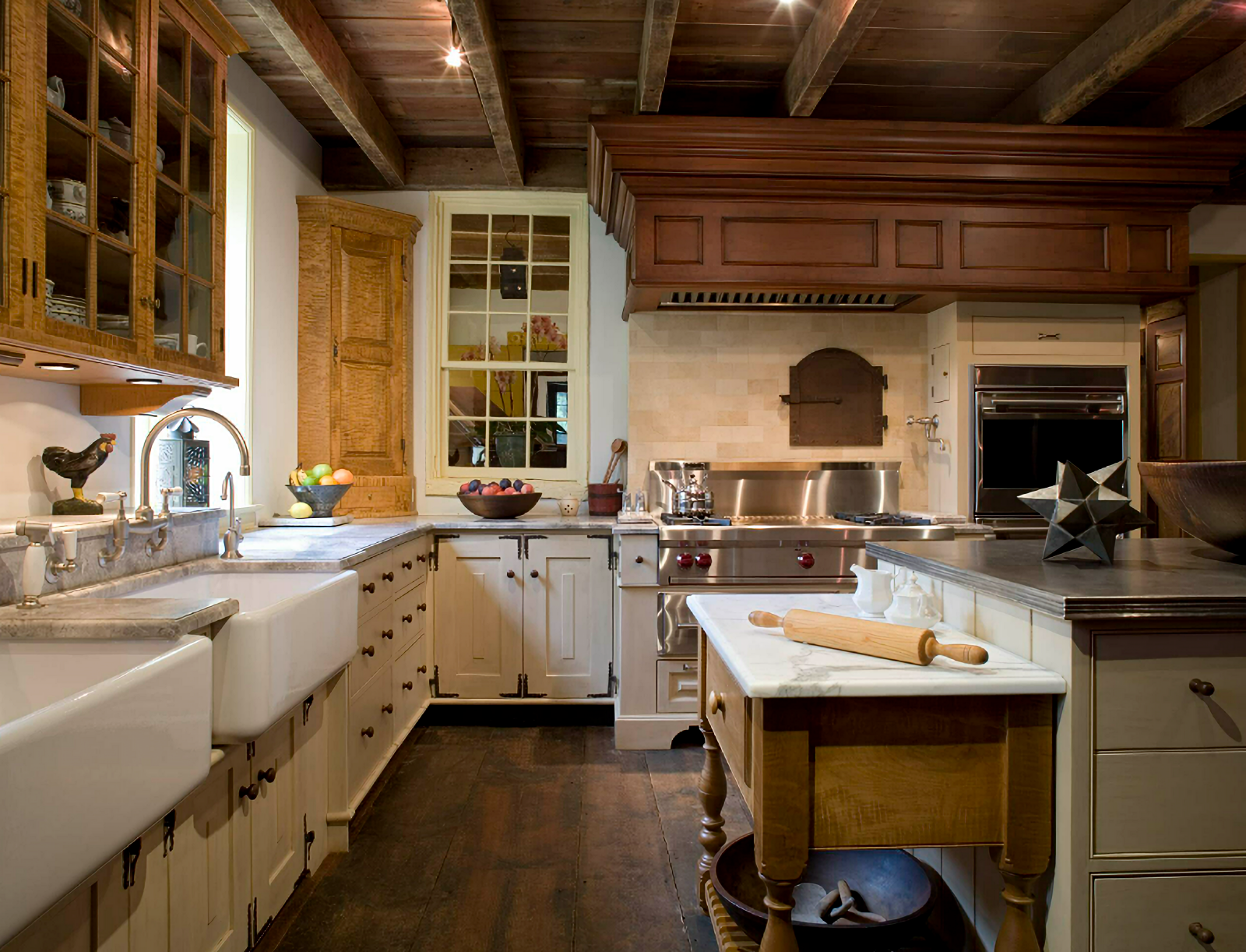 historic kitchen addition in stone house