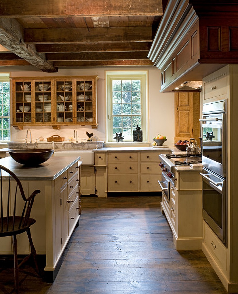 historic kitchen addition in stone house