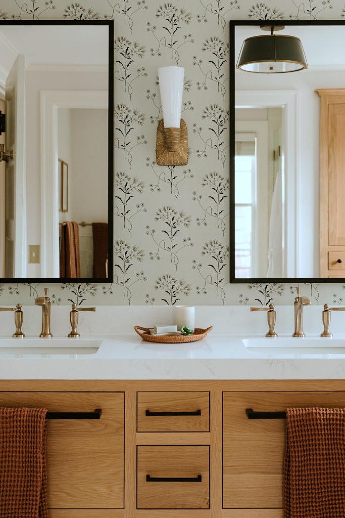 double bathroom vanity with matching mirrors
