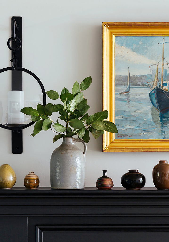 cozy vignette for winter decorating