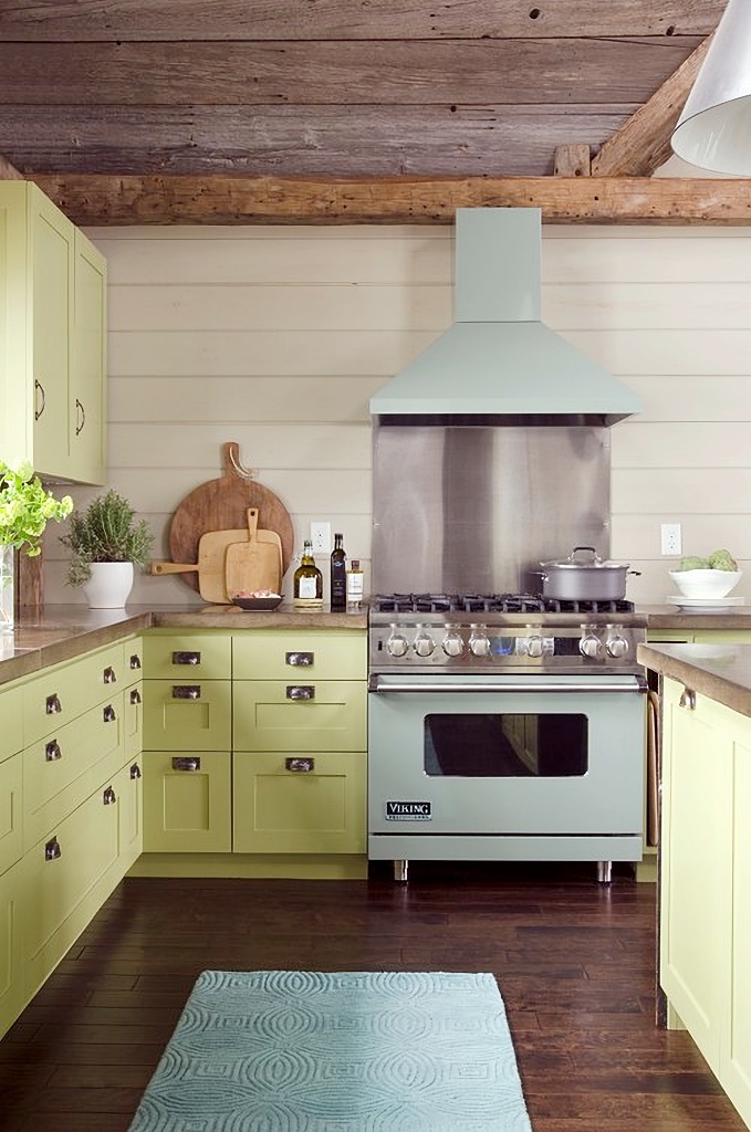 pale chartreuse kitchen cabinets for a fresh approach