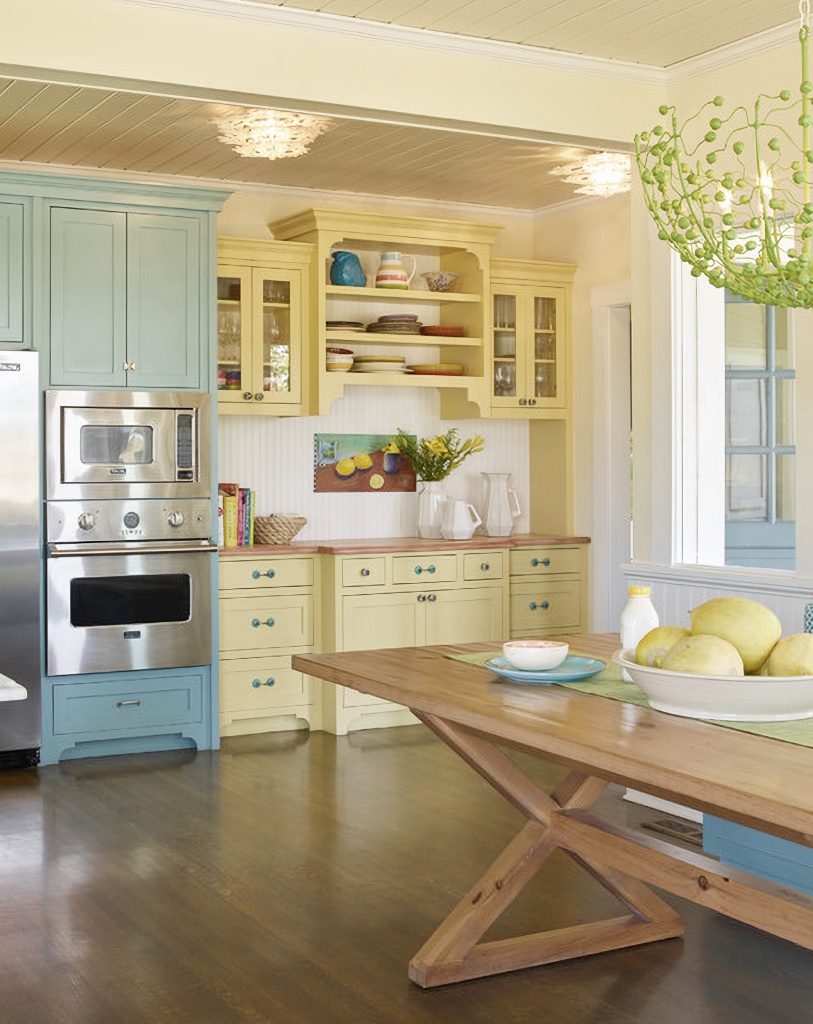 pastel kitchens - yellow and blue