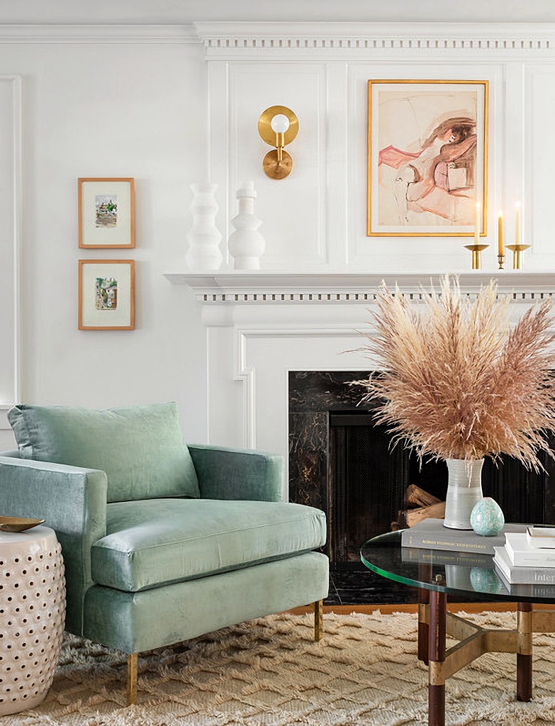 traditional Colonial living room decorated with modern appeal