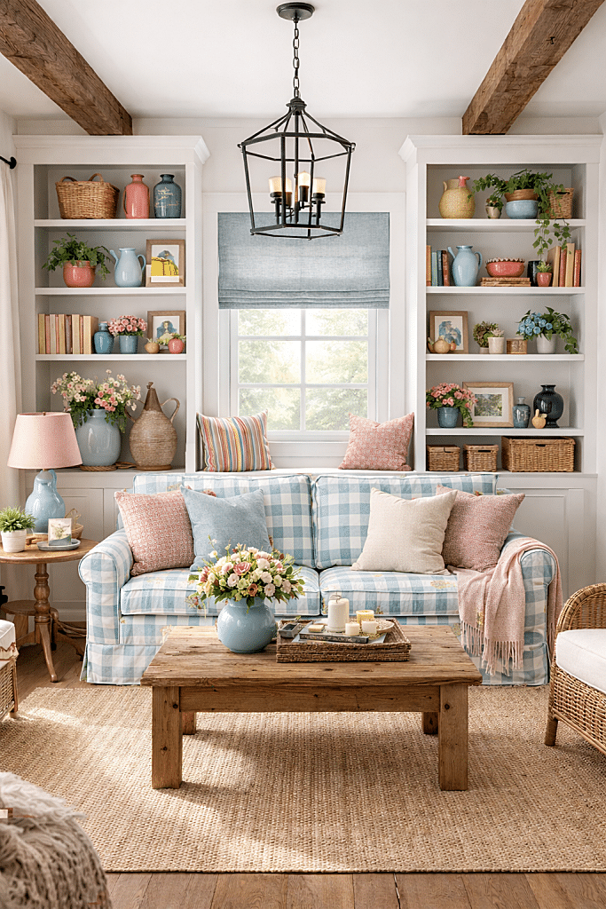 small space living room with bookshelf