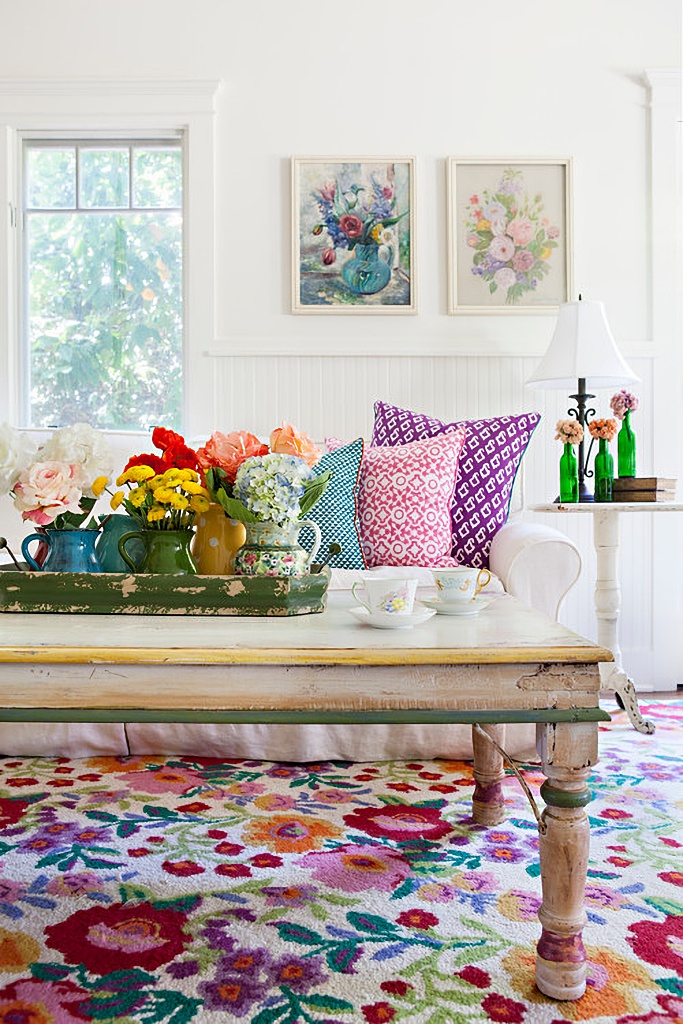 colorful living room - spring living room ideas
