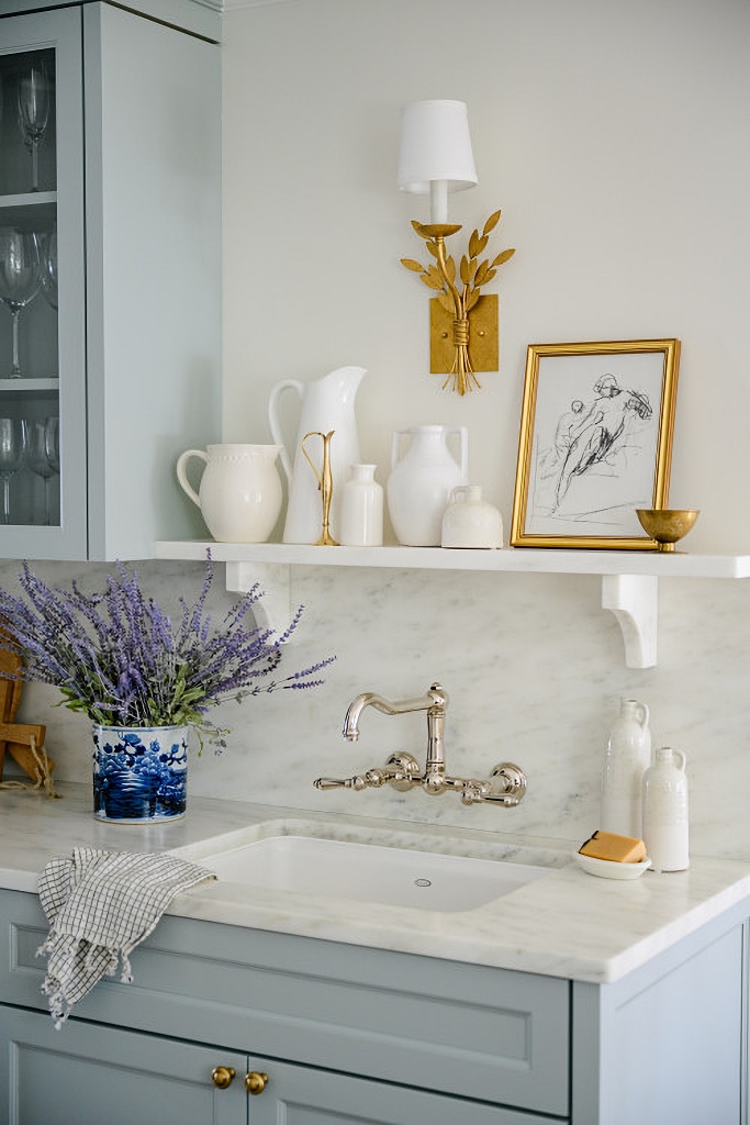 kitchen details in transitional style home