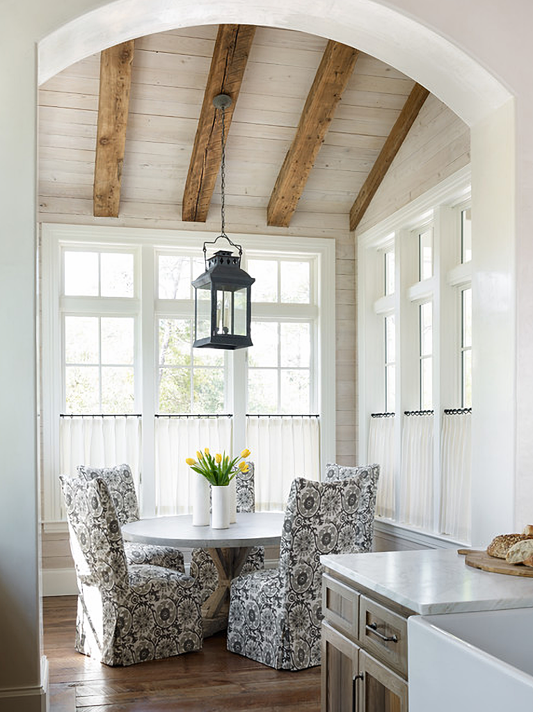 breakfast nook in sunroom