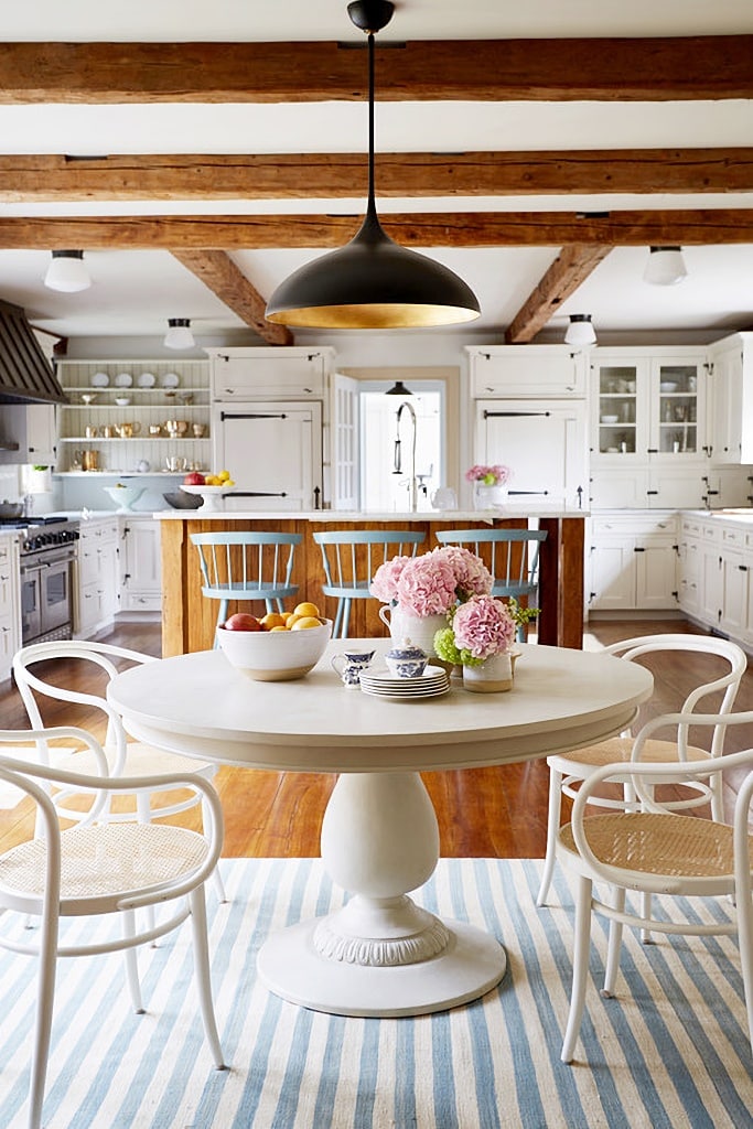 beautiful farmhouse kitchen and dining room