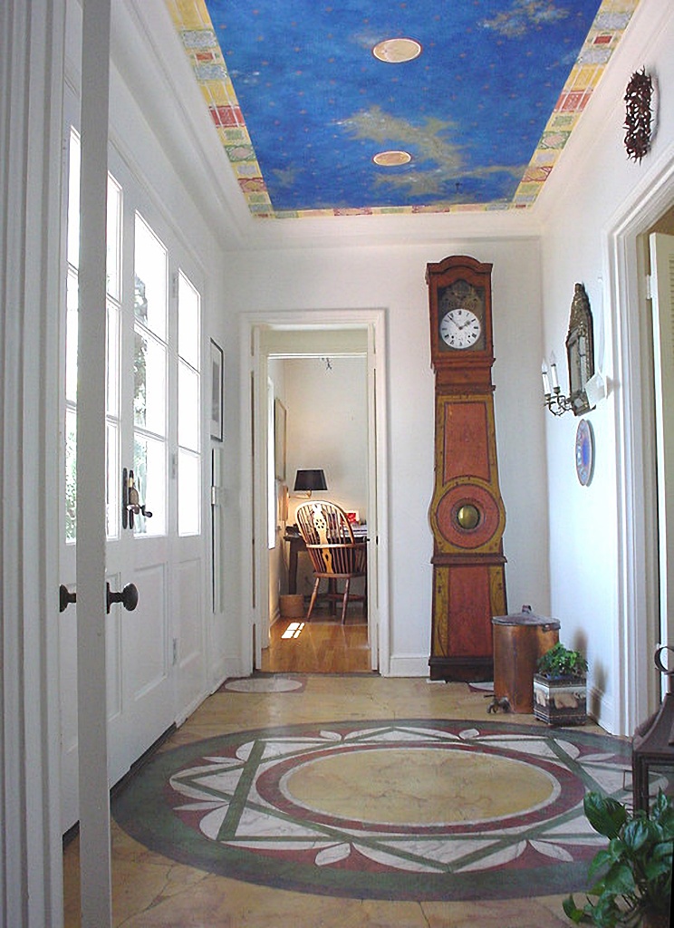 eclectic historic foyer in old home