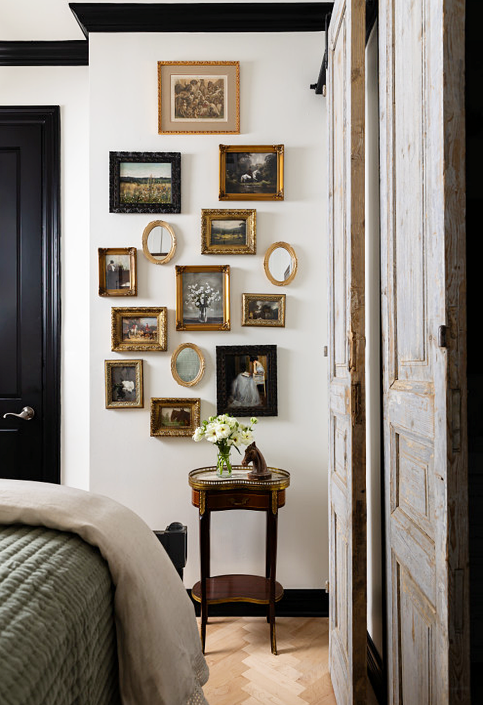 cozy gathering spaces - gallery wall in bedroom