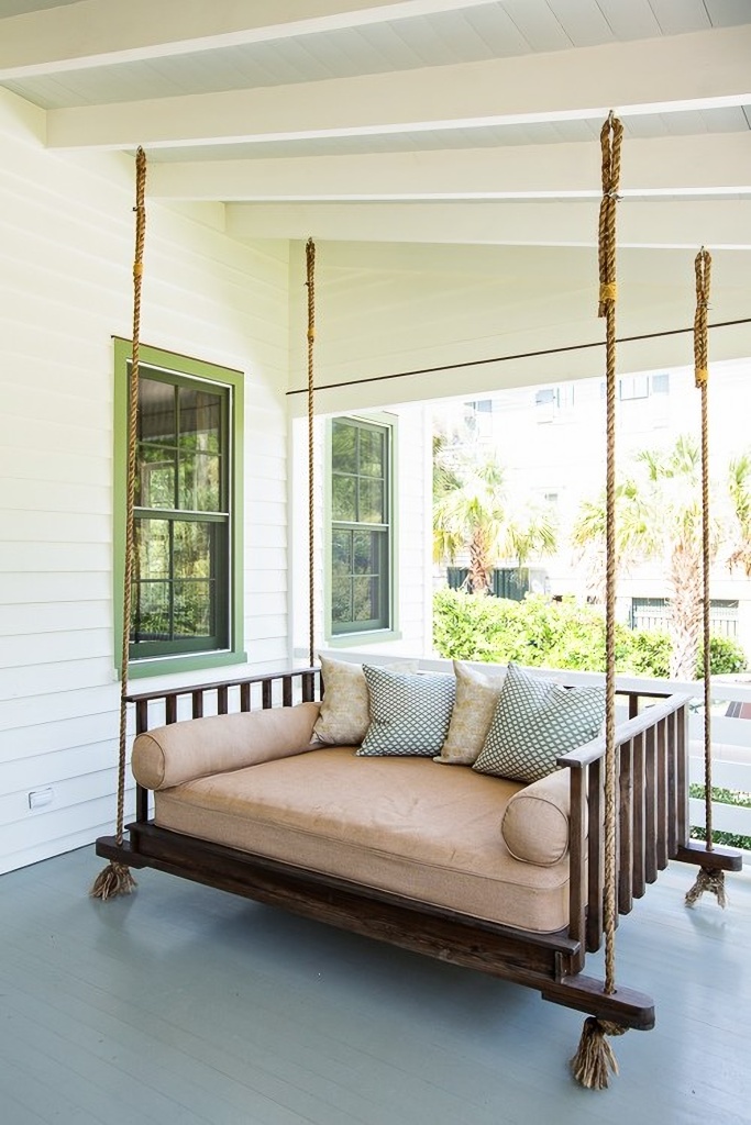 oversized swing on porch