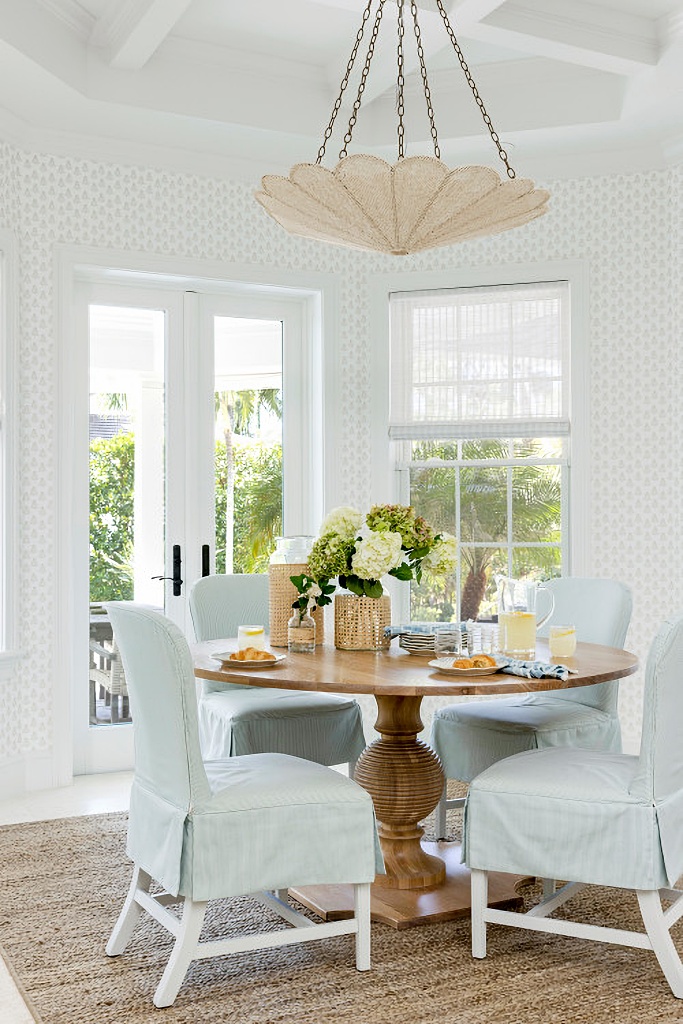 kitchen dining area with beach styling