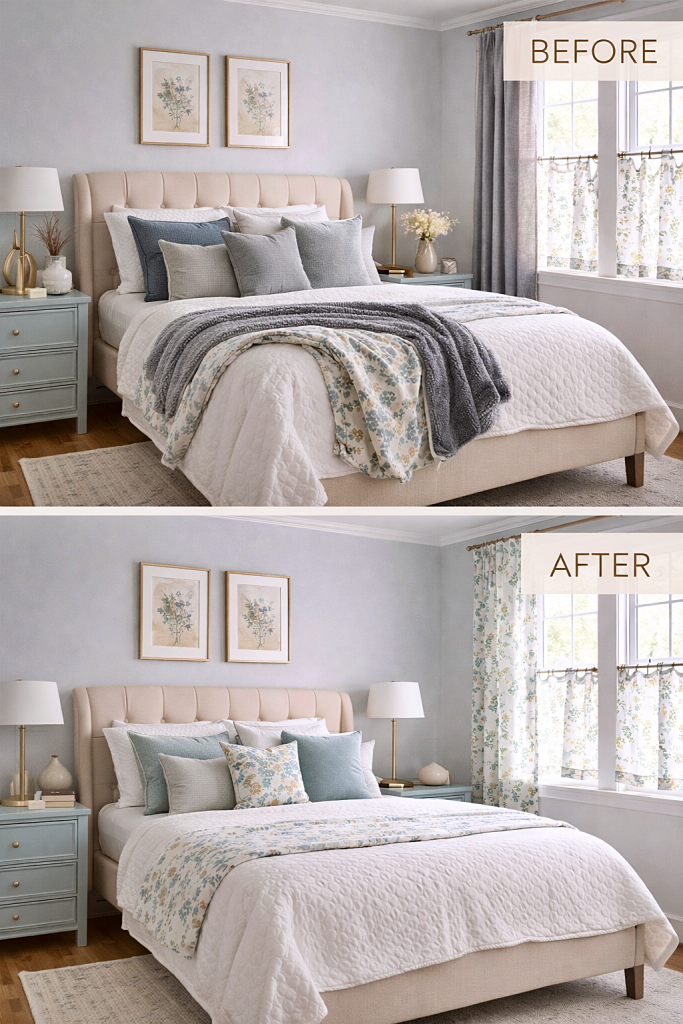 bedroom before and after