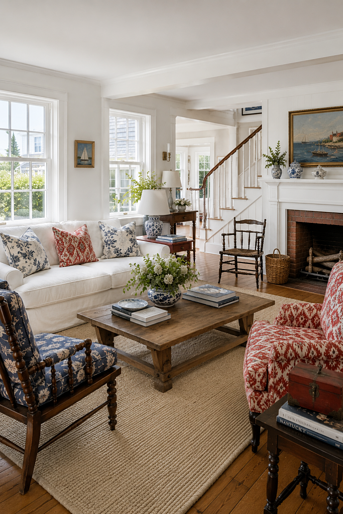 historic example of coastal living rooms