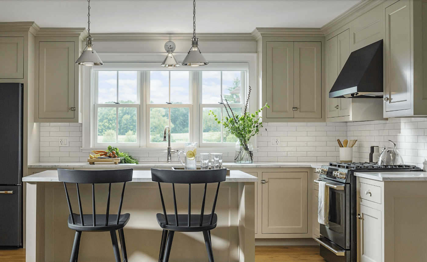 modern country style kitchen in neutral tones