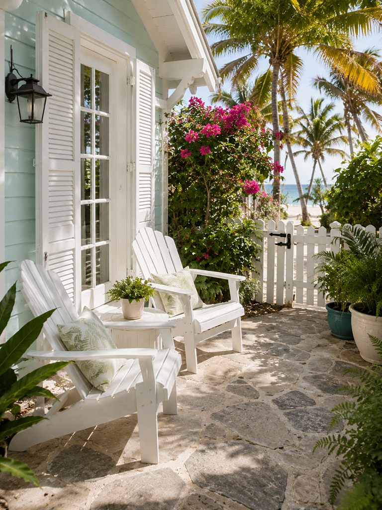 Key West style flagstone patio