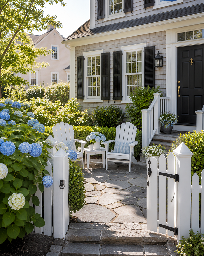 New England front yard patio
