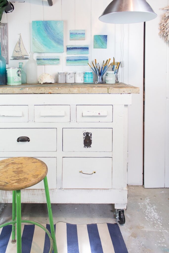 painted workbench
