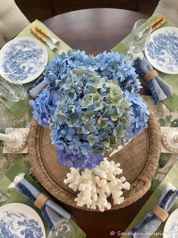 blue hydrangeas