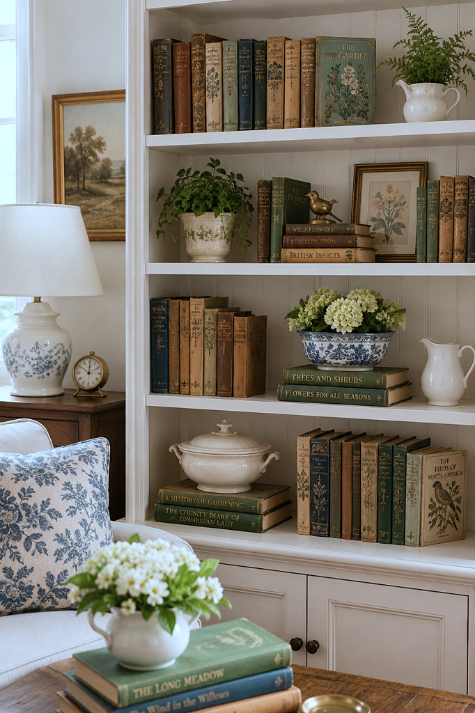 vintage books on display