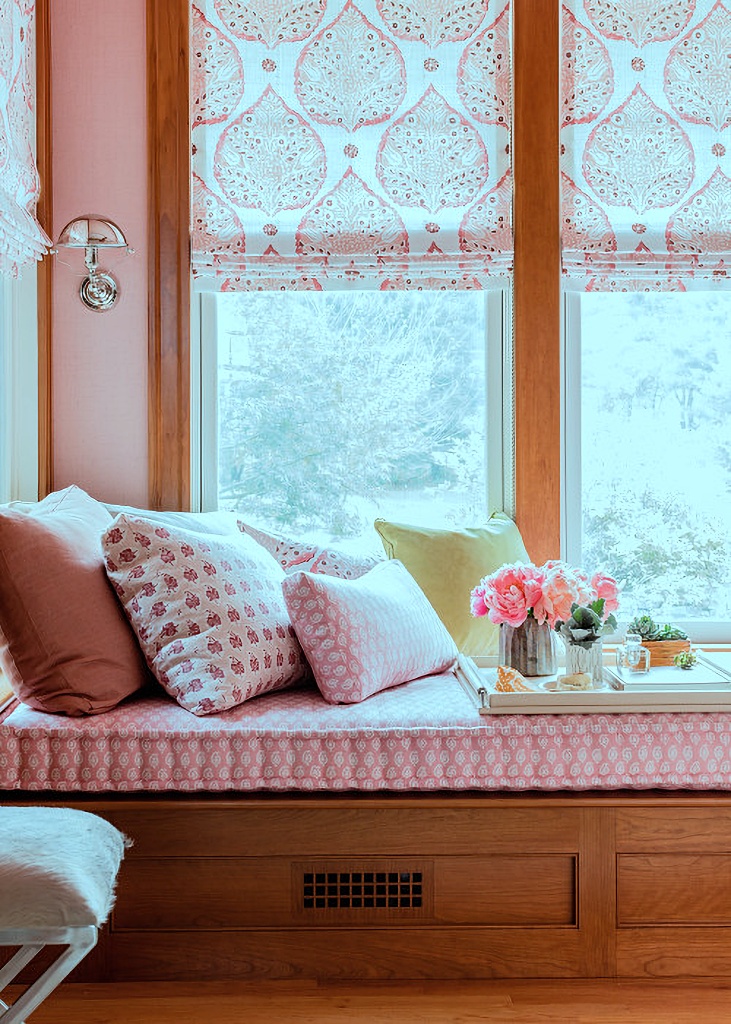 window seat in shades of pink