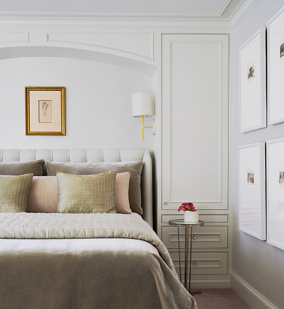 neutral bedroom in French country style