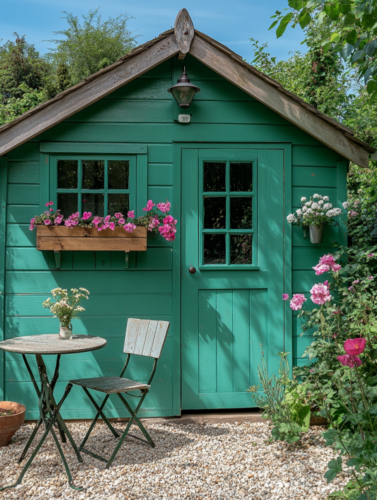green garden shed