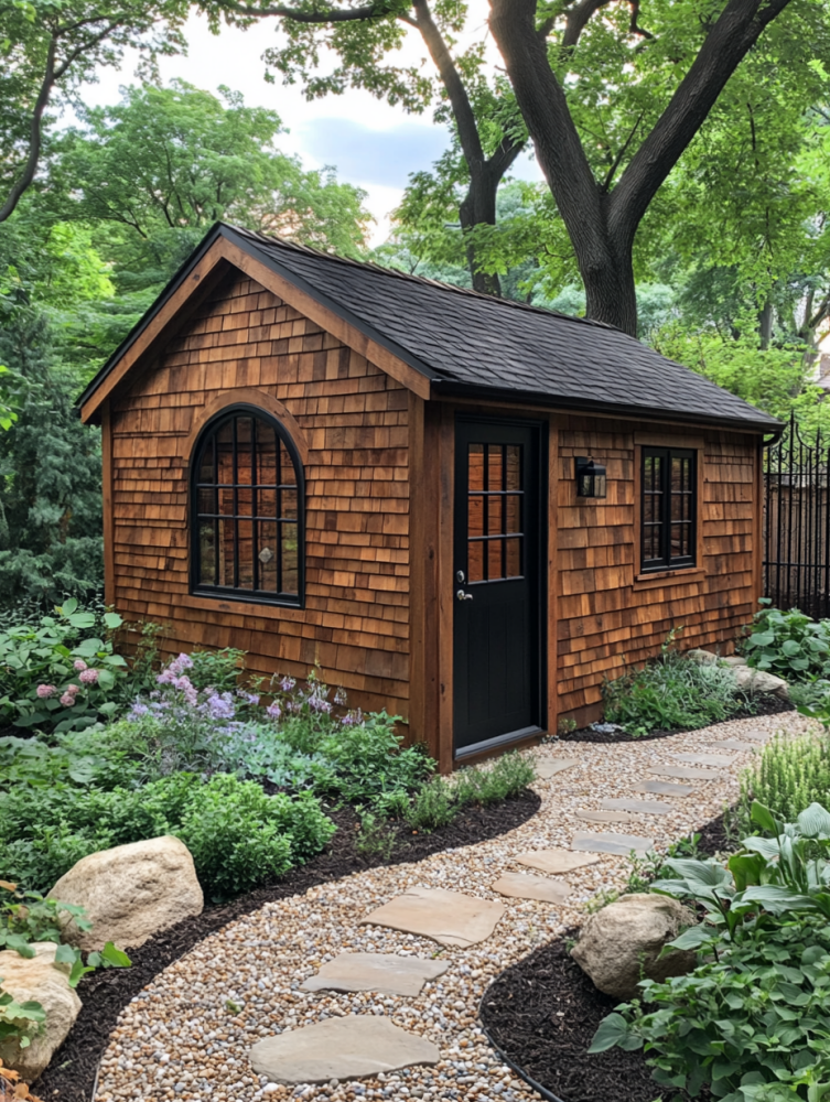 natural looking garden shed