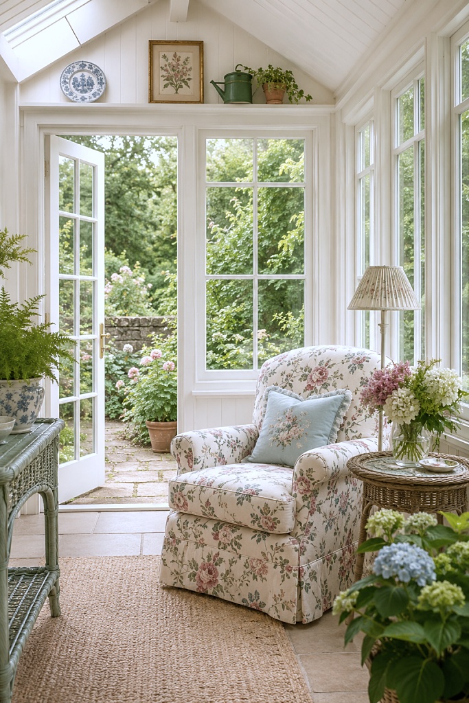 english country sunroom