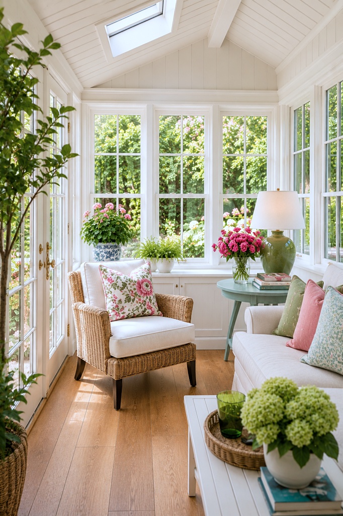 transitional style sun room