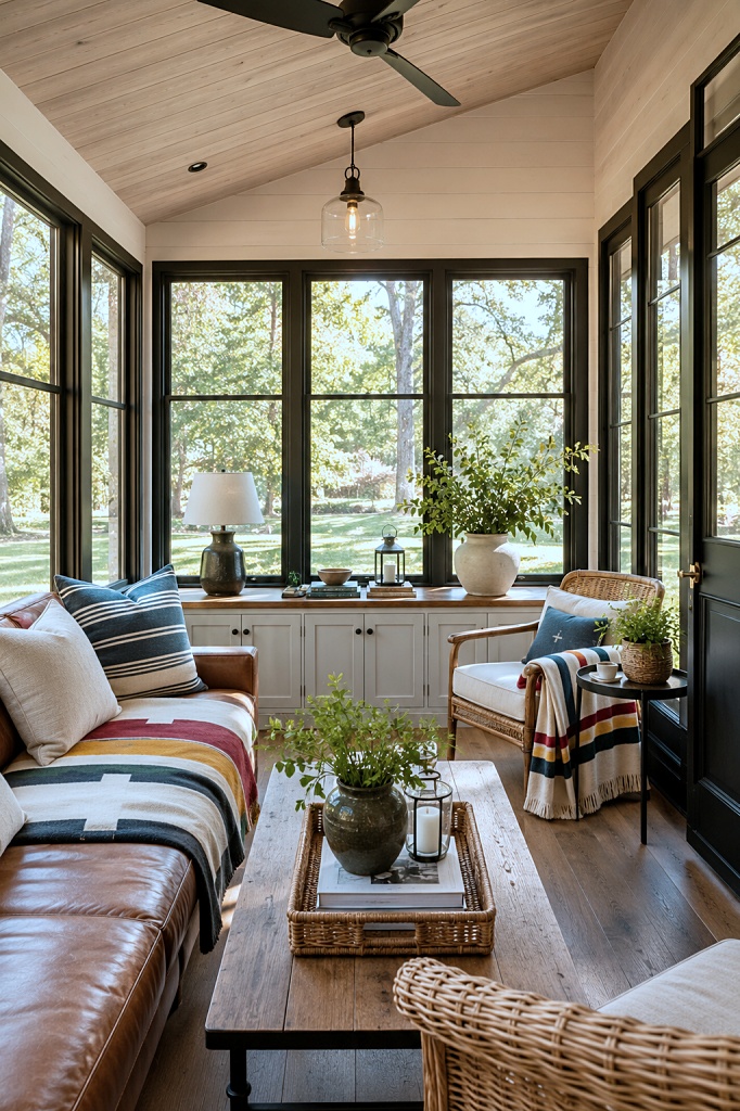 cabin style sunroom