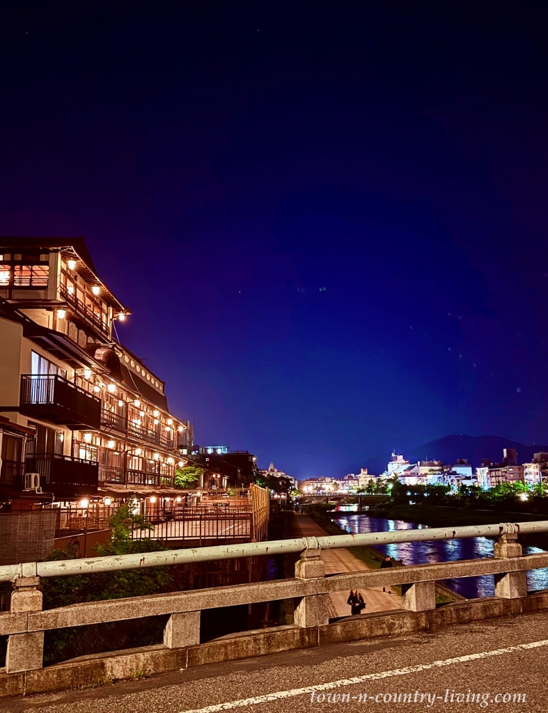 Kamo River at night - best things to do in Kyoto