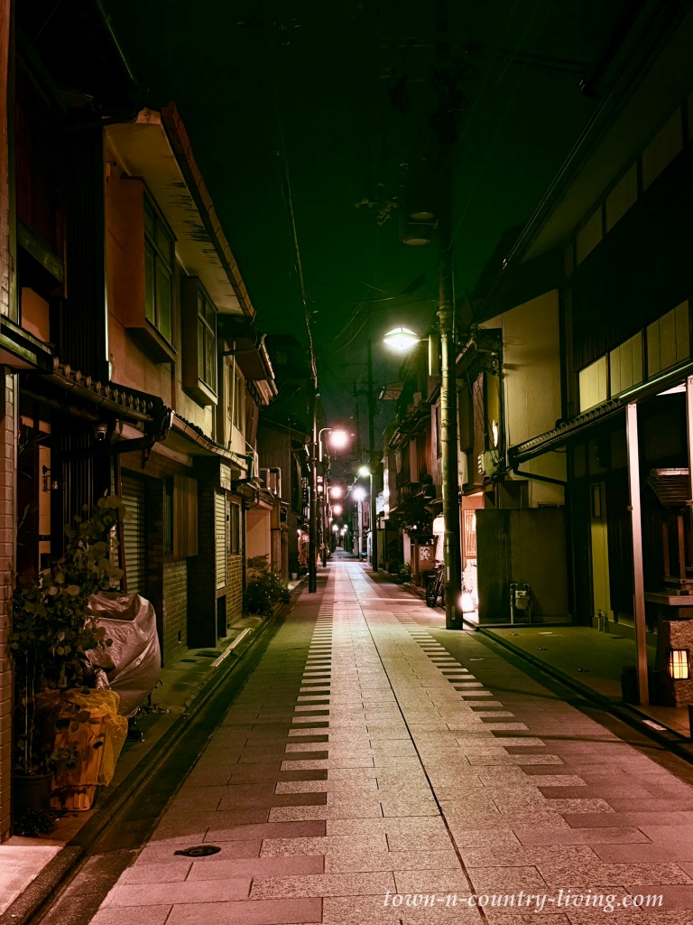 quiet residential street in Higashiyama Ward, Kyoto