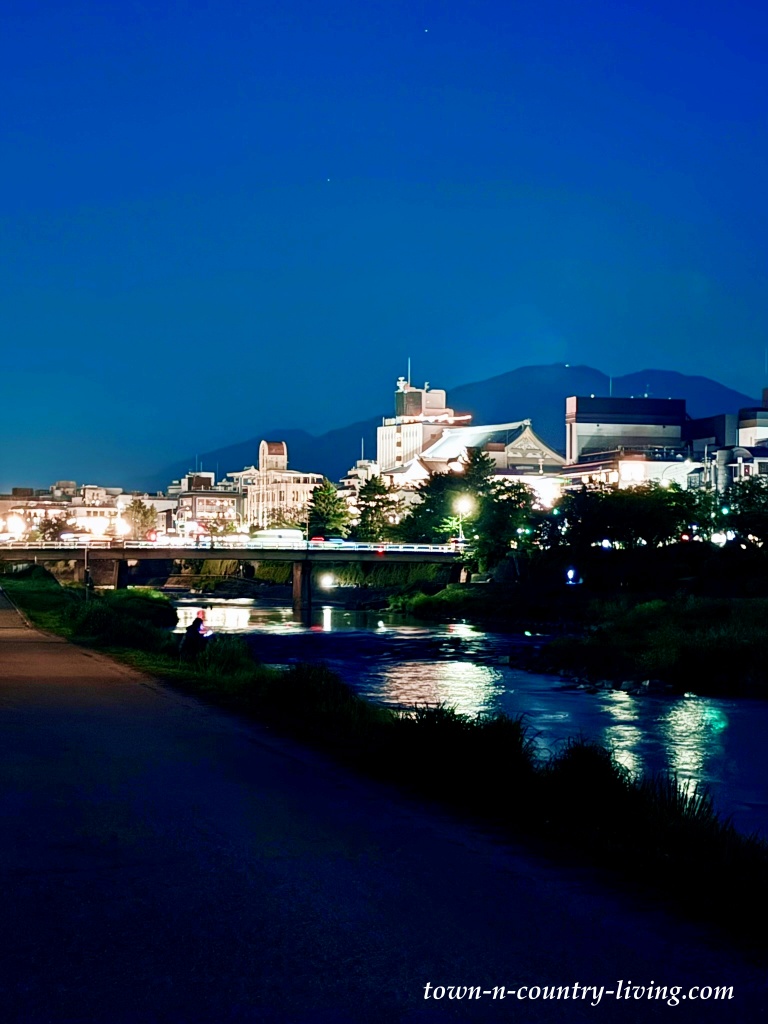 Kamo River at night - best things to do in Kyoto