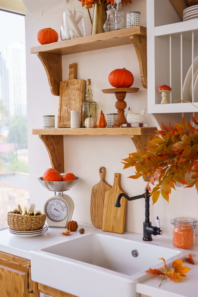 fall accents in the kitchen