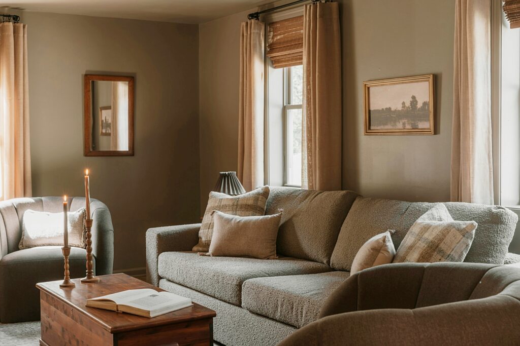 earthy organic living room - fall living room ideas