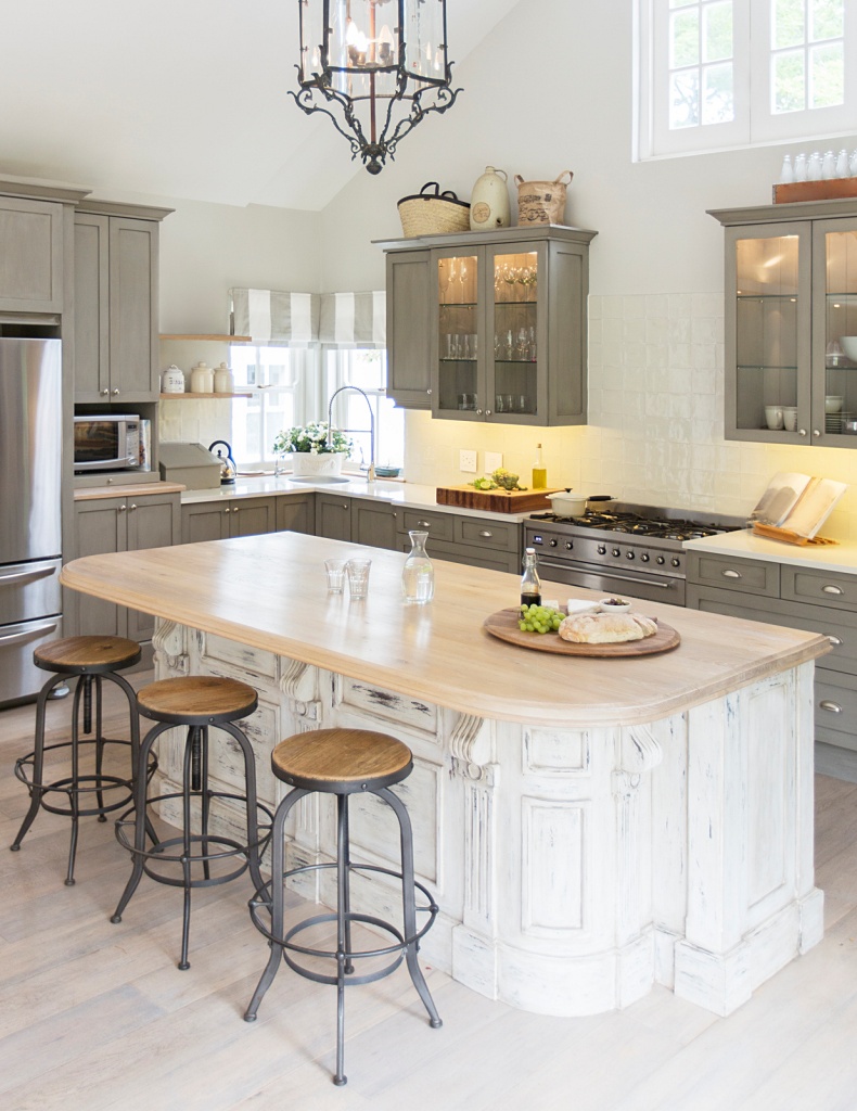 French country kitchen with ornate island