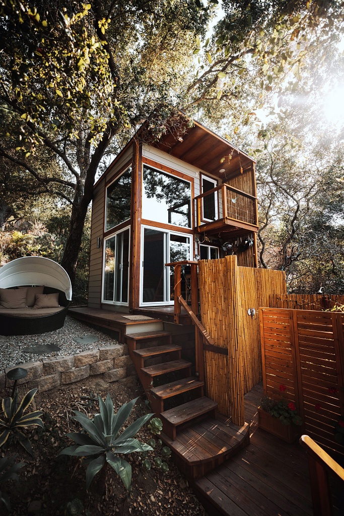 modern cabin in the woods