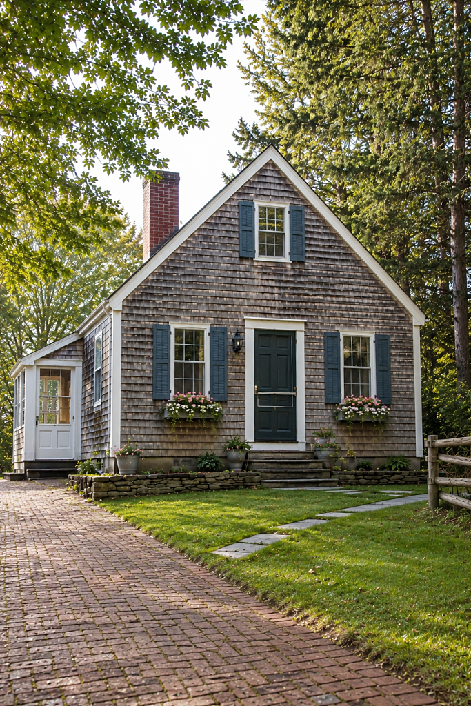 Maine cottage with window boxes