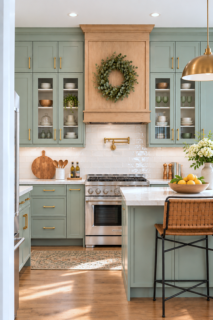 sage green kitchen cabinets