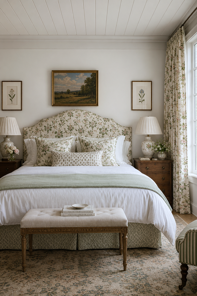 layered bedroom with a collected, timeless look