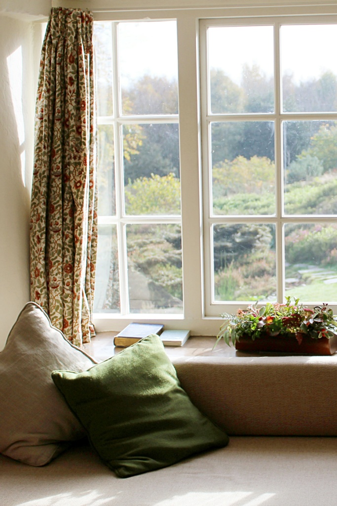 window seat in English cottage